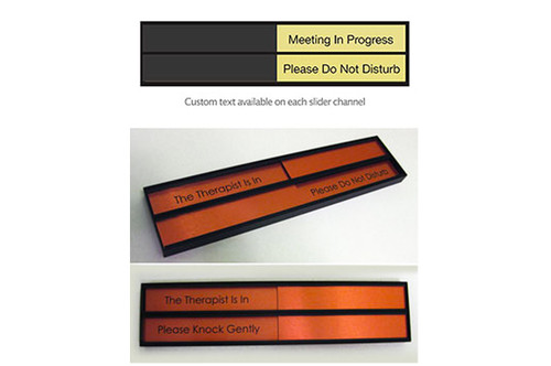 Dual Channel sliding signs, availability office signs