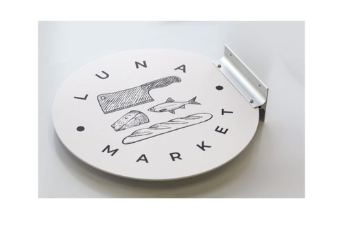 2 sided flag and hallway signs for busienss