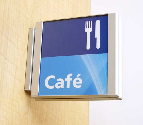 Satin Series - 2 Sided Projection Mount Wall Signs