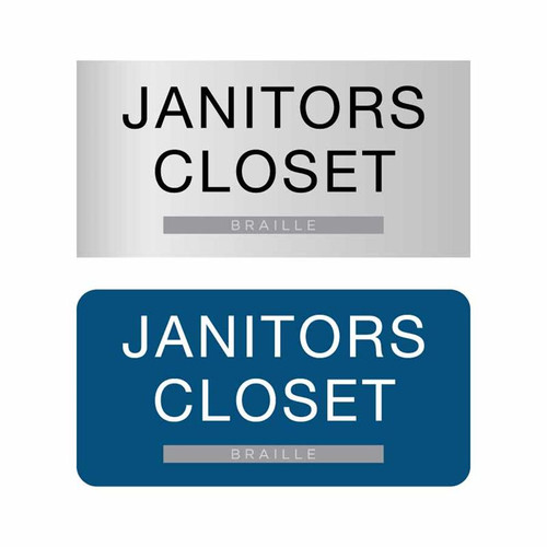 ADA Janitors Closet Sign in Braille - Door and Wall Signs