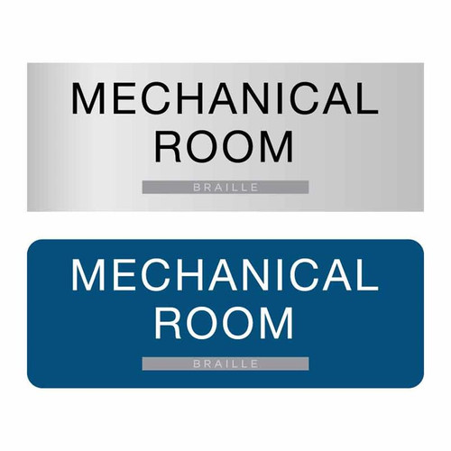 Mechanical Room ADA Braille Sign