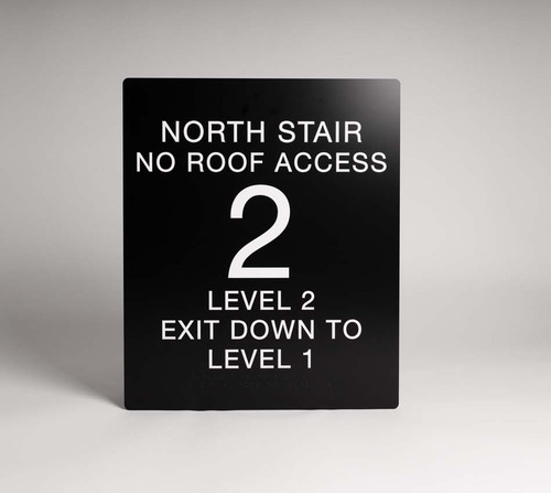 Roof Access and Stairwell Level ADA Sign