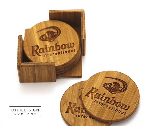 Personalized Bamboo Coaster Set