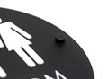 All Black Restroom Signs with Stand-Offs