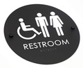 Black Restroom Signs