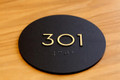 Round Black ADA Braille Room Number Signs