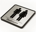 Brushed Metal Restroom Signs and Bathroom Signs