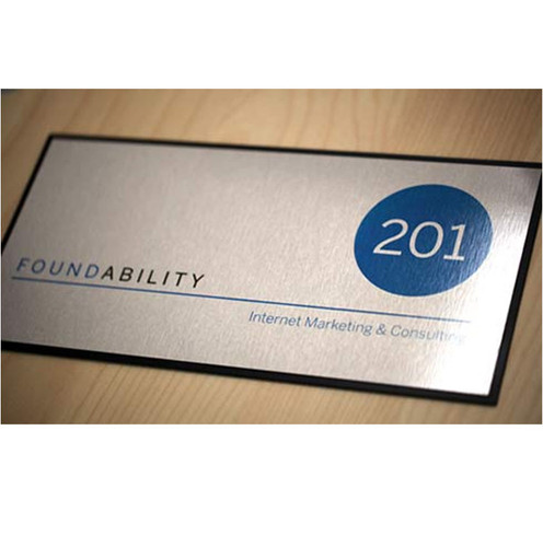 Company nameplate and logo sign