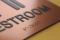 Copper Bathroom Signs with Braille
