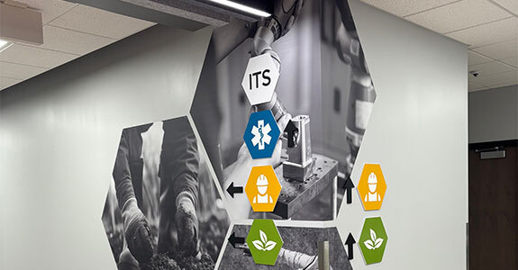 Corner Wall Wayfinding Signage