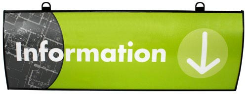 Curved Interchangeable Hanging Ceiling Sign Inserts