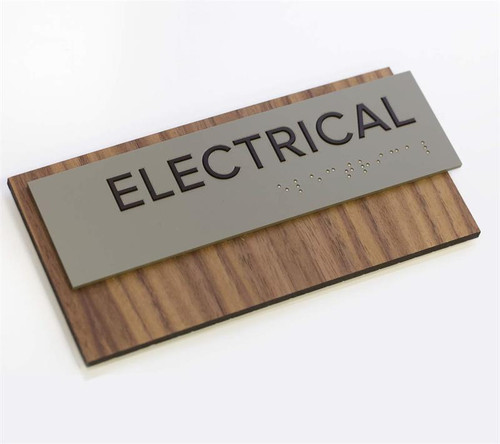 Electrical ADA Signs and Custom ADA Signs in Gorgeous Walnut