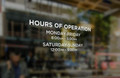 White Vinyl Business Hours Door Sign