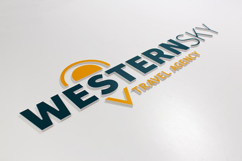 Vinyl dimensional logo lobby sign