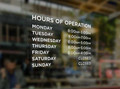 store hours sign - daily hours layout