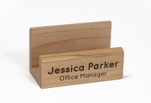 Engraved Maple Wood Business Card Holder
