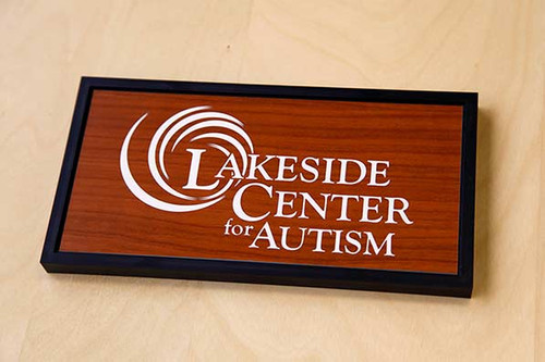 Laser Engraved Interchangeable Office Sign with Replaceable Plate