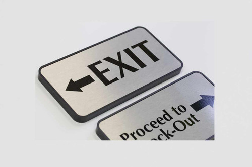 Exit Signs and Custom Brushed Metal Office Signs