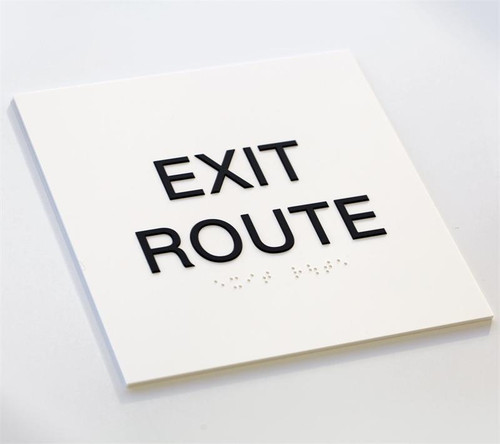 Exit Route Office and Building Signs - ADA Braille