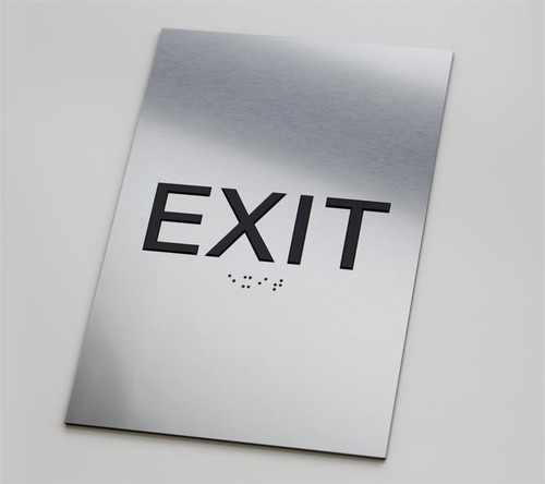 Exit ADA Braille Office Sign