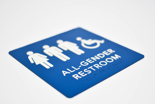 ADA Compliant Gender Neutral Bathroom Signs with Grade 2 Braille and Tactile Text