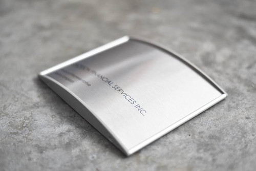 Curved Sign Frame with Custom Metal Insert