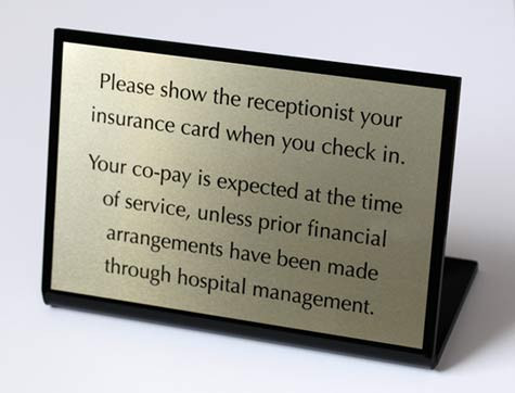 Desk Sign for Medical Offices