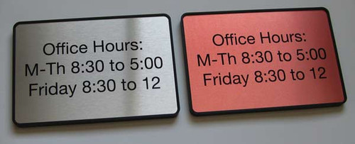 Office Hours Interior Signs