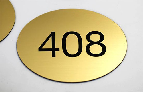 Oval Room Number Signs, engraved acrylic sign