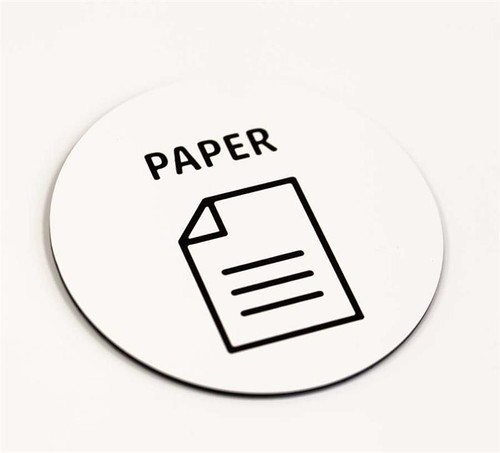 Round PAPER Recycling Signs