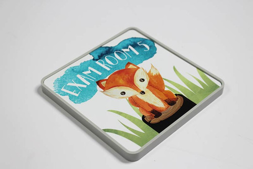 Fun Pediatric Signs - Grey Frame White Metal Sublimated Exam Room