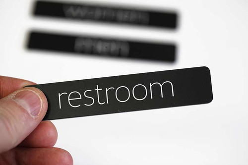 Petite and Discrete Restroom Signs