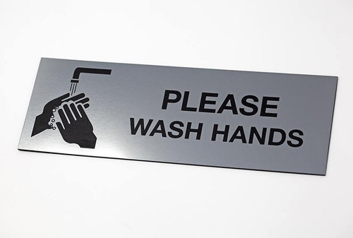 Please Wash Hands Engraved Sign