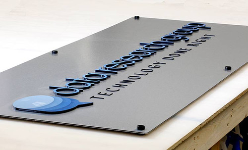 PolyMetal Sign with Dimensional Cut Lettering and Custom Logo