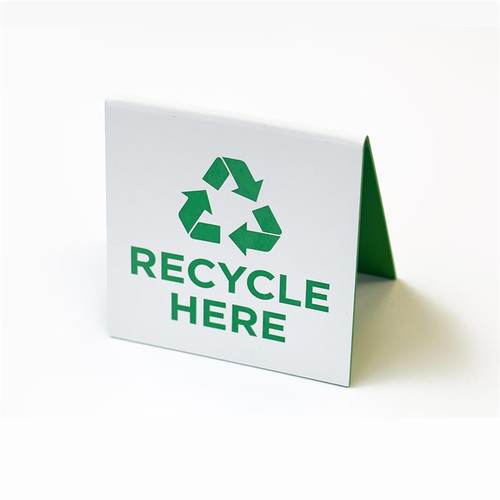Recycle Here Counter & Tent Signs