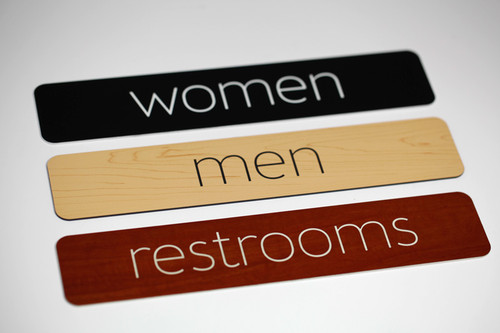 Simple Restroom Signs Laser Engraved