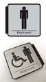 Hallway Restroom Double-Sided Sign - 6" x 6" - Men, Women, Unisex, Handicapped