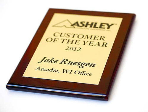 gold plaque on wood base - Premium Awards & Recognition