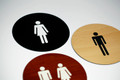 Round Engraved Restroom Signs