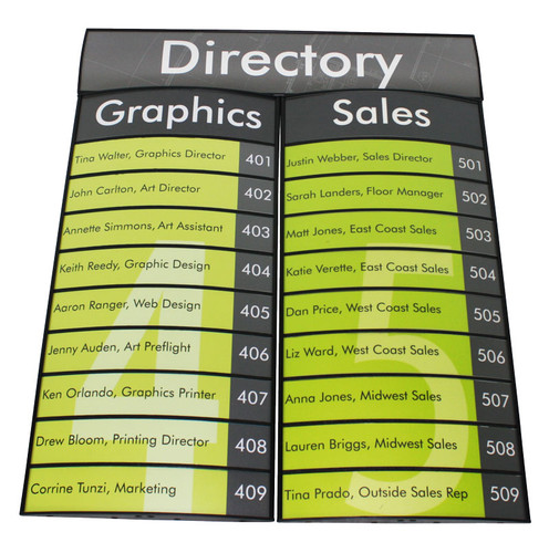 Curved face Directory Signs
