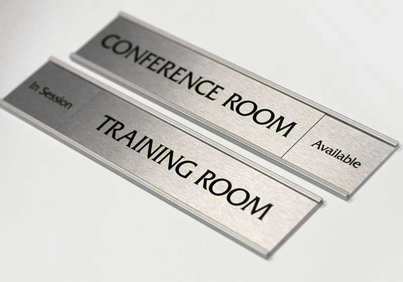 Silver Conference Room Sliding Nameplates
