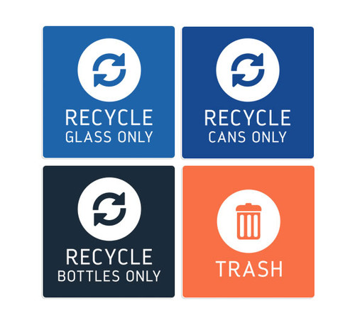 Engraved Trash and Recycling Signs - Garbage Signs
