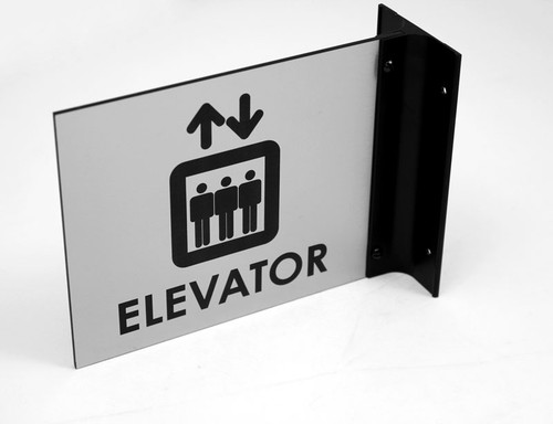 Double-Sided Engraved Corridor Sign with Metal Bracket