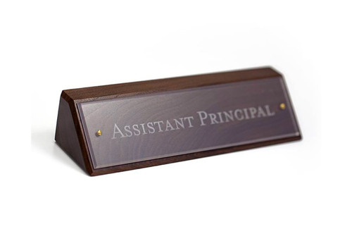 Walnut Desk Signs Made in the USA - Personalized office signs