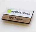 Wood Name Badge with Metal Name Plates - Best Name Badges
